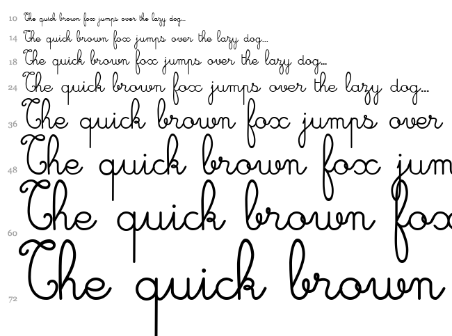 Cursive font waterfall